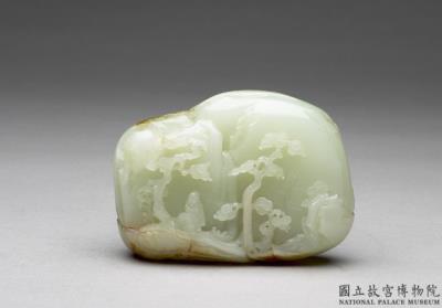 图片[3]-Jade carving in the shape of a mountain with scholar listening to a flowing spring, Qing dynasty (1644-1911)-China Archive